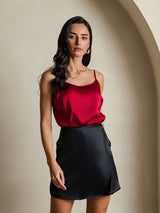[Svart] SilkSilky-SE Rent Silke Skirt 003