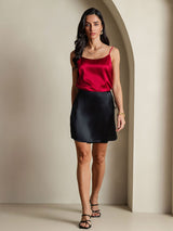 [Svart] SilkSilky-SE Rent Silke Skirt 007