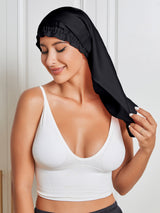 [Svart] SilkSilky-SE Rent Silke Sleep Cap 005