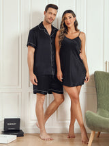 Ren Silke Par Kort Pyjamasset & Slip Nattlinne