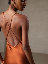[Kola] SilkSilky-SE Spaghetti Strap V Neck Klänning 003