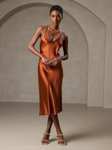 [Kola] SilkSilky-SE Spaghetti Strap V Neck Klänning 005