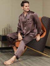[Kaffe] SilkSilky-SE Long Sleeve Lapel Collar Herr Pyjama 001