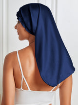 [Mörkblå] SilkSilky-SE Rent Silke Sleep Cap 006
