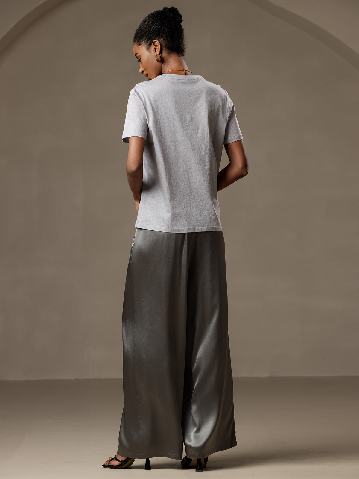 [Mörkgrå] SilkSilky-SE Rent Silke Womens Pants 002