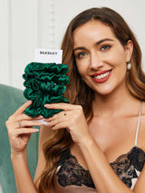 [Mörkgrön] SilkSilky-SE Scrunchie 001