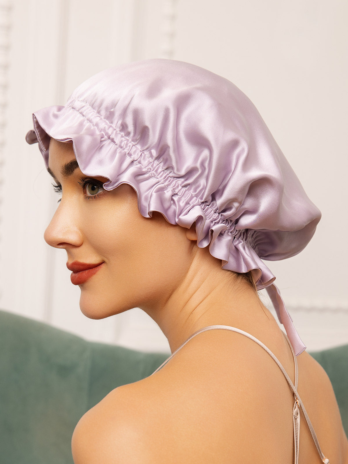 [Lavendel] SilkSilky-SE Rent Silke Sleep Cap 002