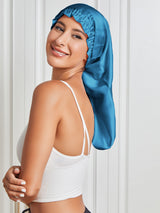[Kungsblått] SilkSilky-SE Rent Silke Sleep Cap 004