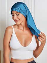 [Kungsblått] SilkSilky-SE Rent Silke Sleep Cap 005