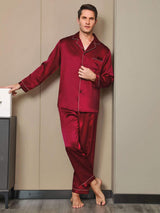 [Vin] SilkSilky-SE Long Sleeve Lapel Collar Herr Pyjama 004