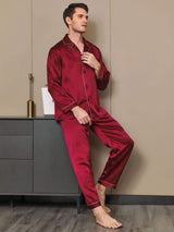 [Vin] SilkSilky-SE Long Sleeve Lapel Collar Herr Pyjama 006