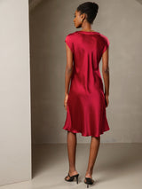 [Vin] SilkSilky-SE Cap Sleeve V Neck Klänning 002