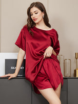 [Vin] SilkSilky-SE Short Sleeve Round Neck Dam Pyjama 005