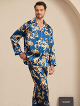 [Navy Drake] SilkSilky-SE Long Sleeve Notchkrage Herr Pyjama 003