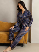 [Marin Kedja] SilkSilky-SE Long Sleeve Lapel Collar Dam Pyjama 004