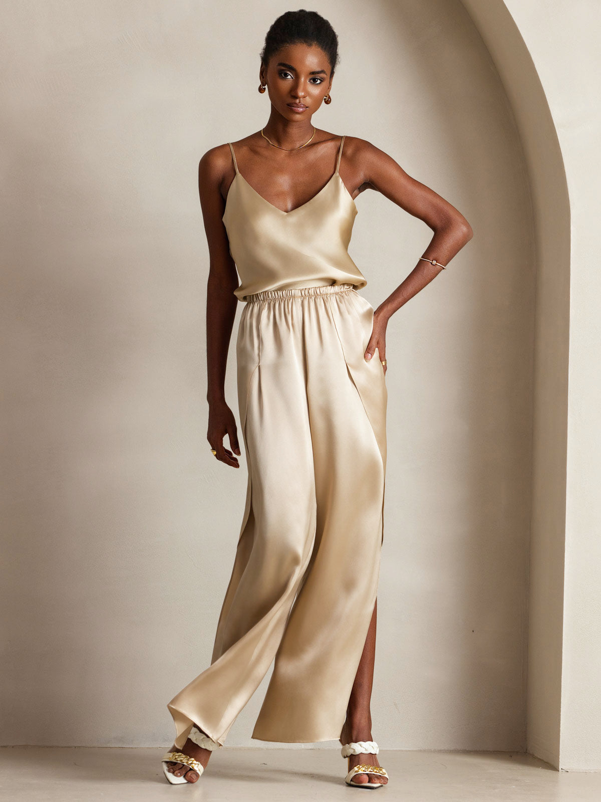 [Champagne] SilkSilky-SE Rent Silke Camisoles 003