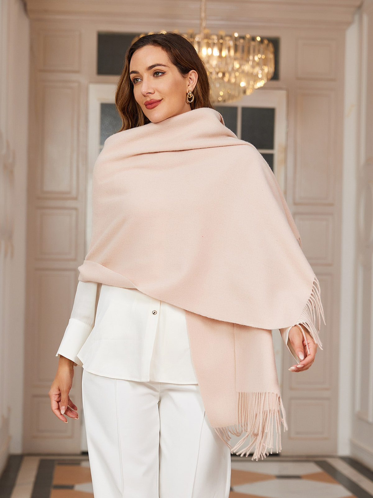 [Beige] SilkSilky-SE Ull Scarf 002