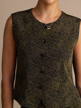 [Tall Vintage] SilkSilky-SE Sleeveless Crew Neck Women's Outfit Sets 003