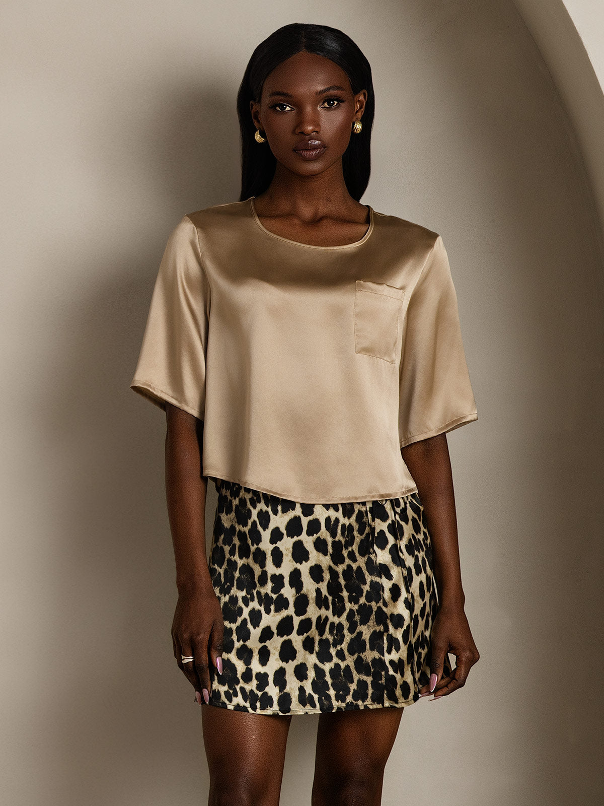 [Champagne] SilkSilky-SE Rent Silke Womens T-Shirt 005