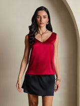 [Vin] SilkSilky-SE Sleeveless V Neck Cami Toppar 004