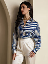 [Marin Rand] SilkSilky-SE Long Sleeve Lapel Collar Damskjorta 005