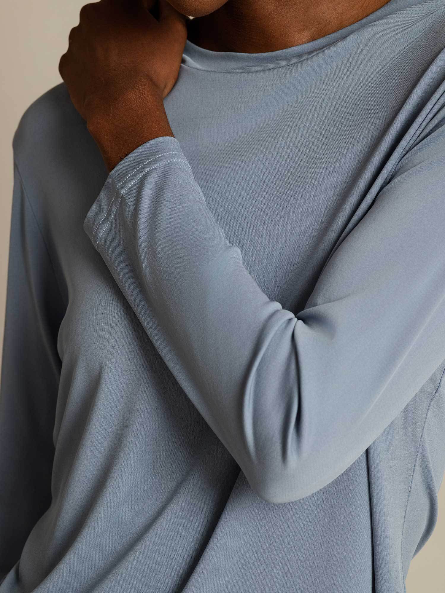 [Gråblå] SilkSilky-SE Rent Silke Womens T-Shirt 004