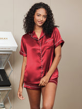 [Vin] SilkSilky-SE Short Sleeve Lapel Collar Dam Pyjama 003