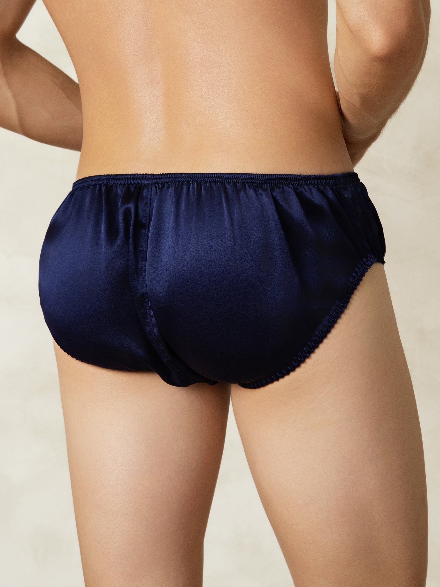 [Mörkblå] SilkSilky-SE Rent Silke Mens Underwear 002