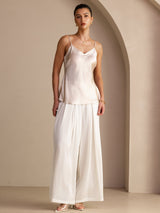 [Beige] SilkSilky-SE Spaghetti Strap V Neck Cami Toppar 005