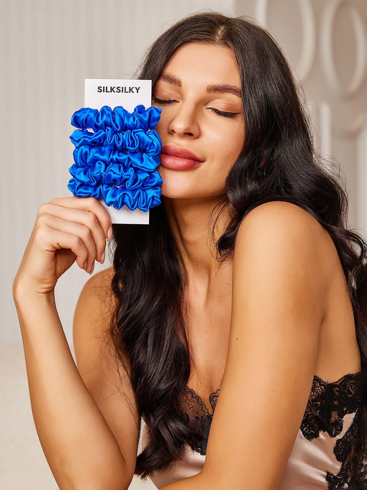 [Blå] SilkSilky-SE 19Momme Rent Silke Scrunchie 002