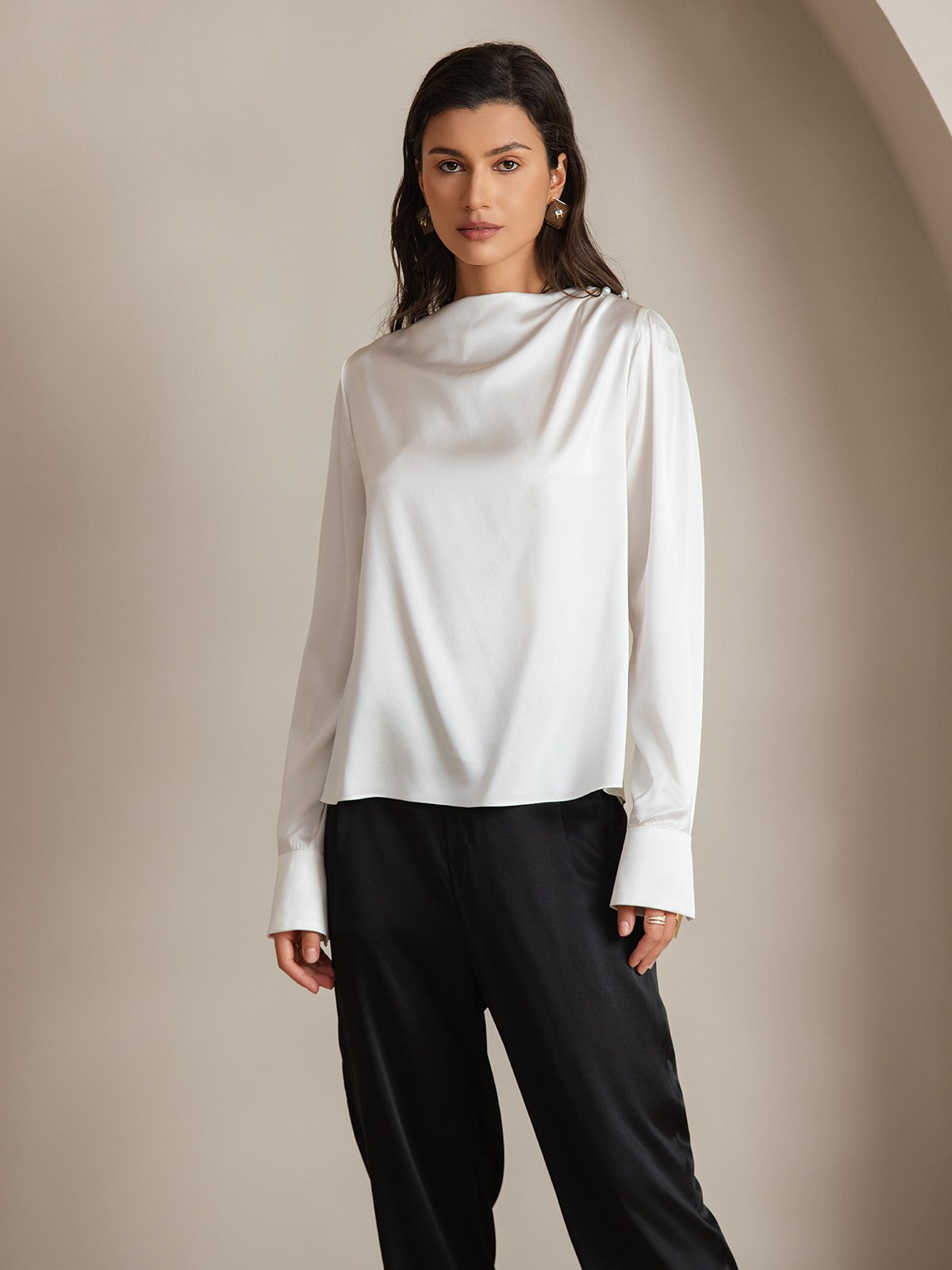 [Vit] SilkSilky-SE 19Momme Silke Womens Shirt 001