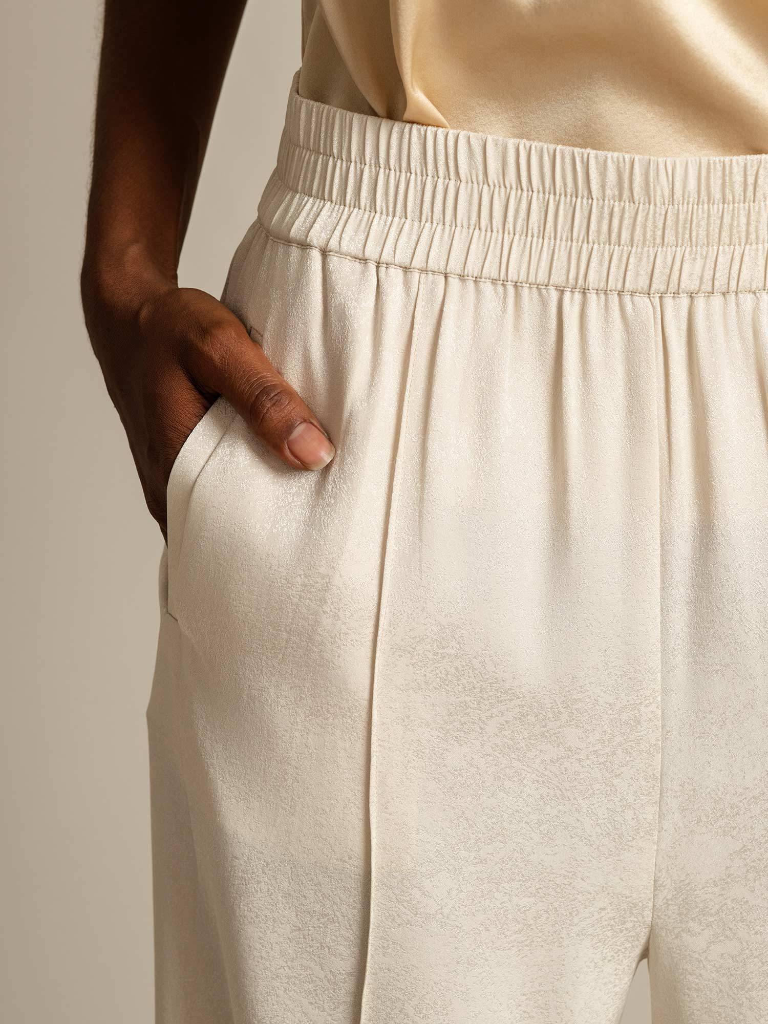 [Beige] SilkSilky-SE 22Momme Silke Womens Pants 004