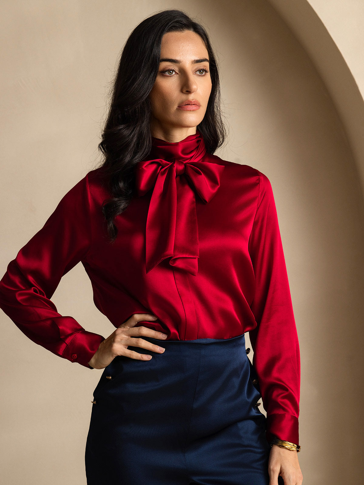[Vin] SilkSilky-SE 19Momme Silke Womens Shirt 001