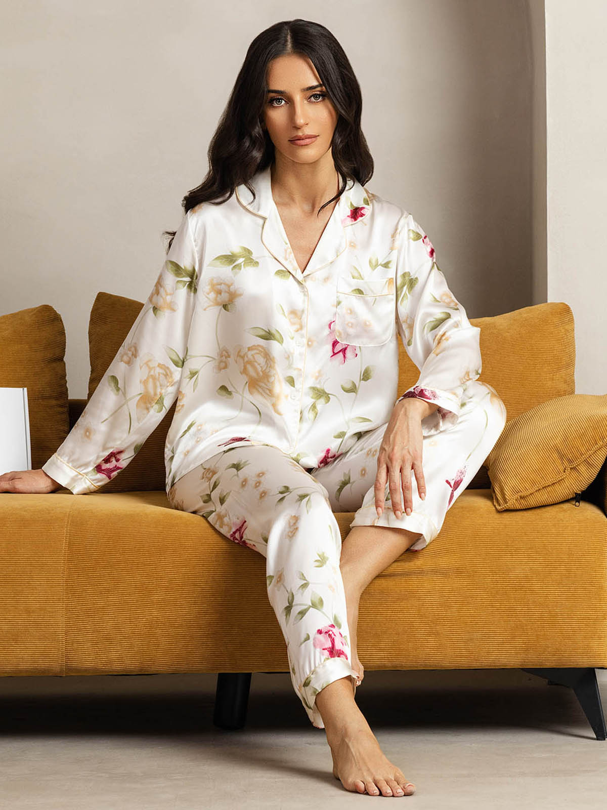 [Elfenbensblommor] SilkSilky-SE Rent Silke Womens Pajamas 004