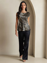 [Leopard] SilkSilky-SE 19Momme Silke Womens T-Shirt 006