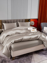 [Grå] SilkSilky-SE 22Momme Rent Silke Bedding Set 003,