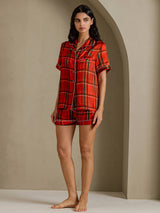 [Rutröd] SilkSilky-SE Short Sleeve Notch Collar Dam Pyjama 006