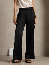 [Svart] SilkSilky-SE 19Momme Silke Womens Pants 001,