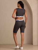 [Grå] SilkSilky-SE Sleeveless Crew Neck Women's Outfit Sets 002