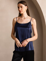 [Mörkblå] SilkSilky-SE Spaghetti Strap Cami Toppar 001