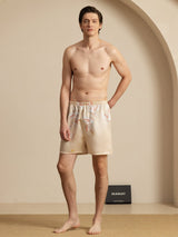 [Champagne] SilkSilky-SE 19Momme Mens Sleep Bottoms 006