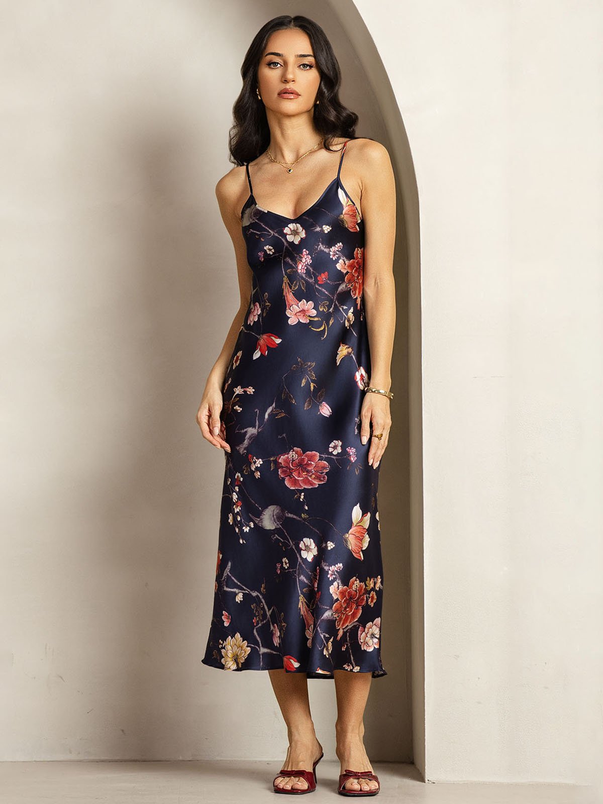 [MarinBlommor] SilkSilky-SE 19Momme Silke Dress 001