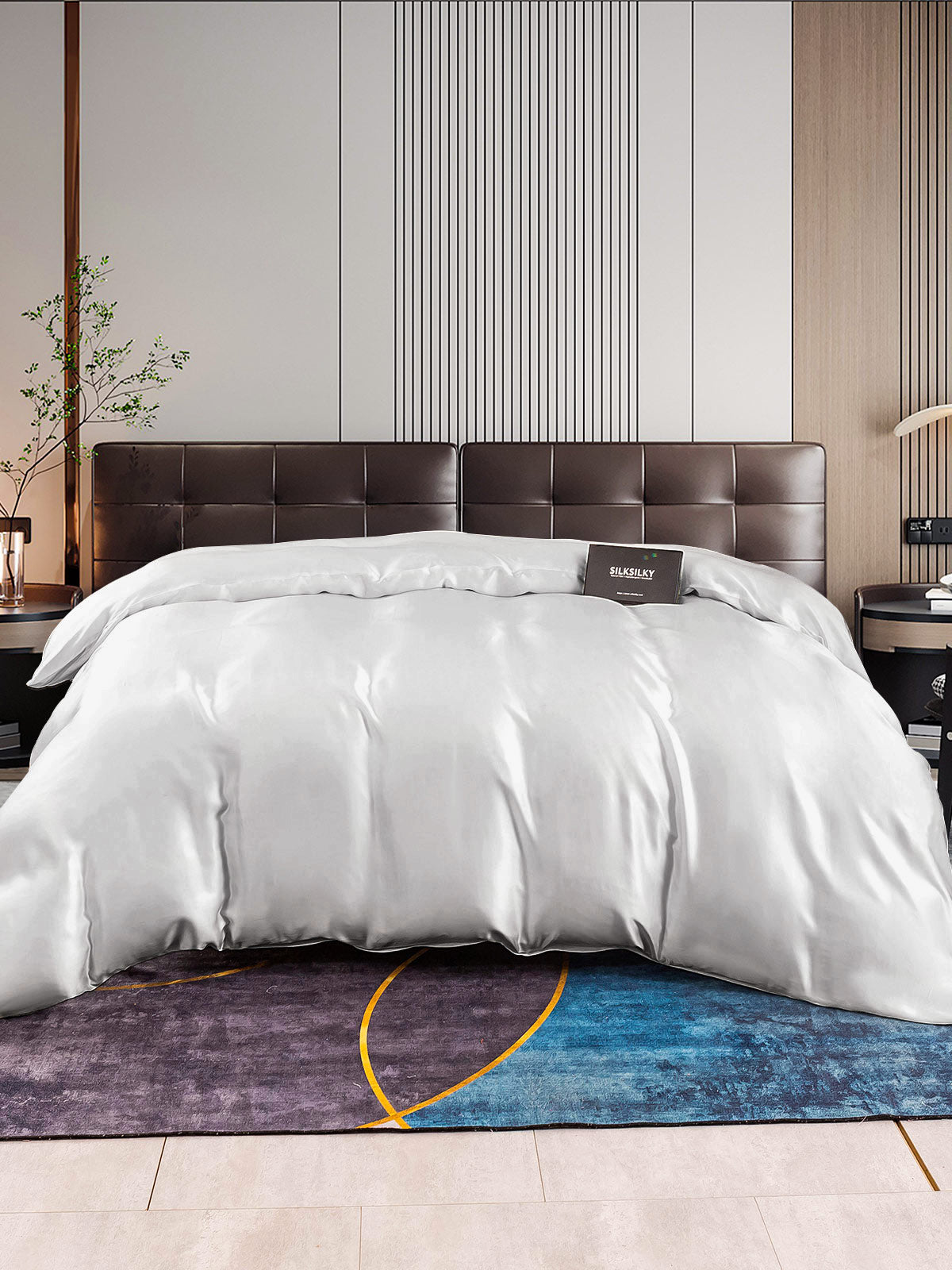 SilkSilky SE 22Momme Rent Silke Duvet Cover Silver 001