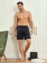 [Svart] SilkSilky-SE Men's Sleep Shorts 005