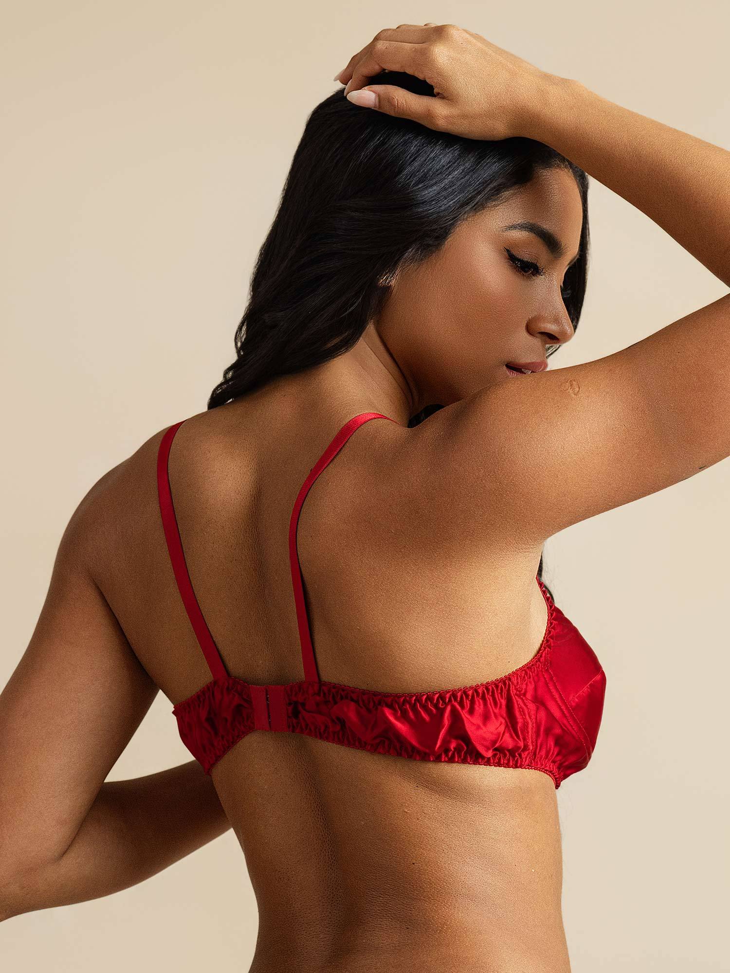 [Röd] SilkSilky-SE Rent Silke Bra 002,