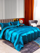 [Kungsblått] SilkSilky-SE 22Momme Rent Silke Bedding Set 004,