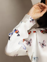 [Vit Fjäril] SilkSilky-SE 19Momme Silke Krage Women''s Outfit Sets 006