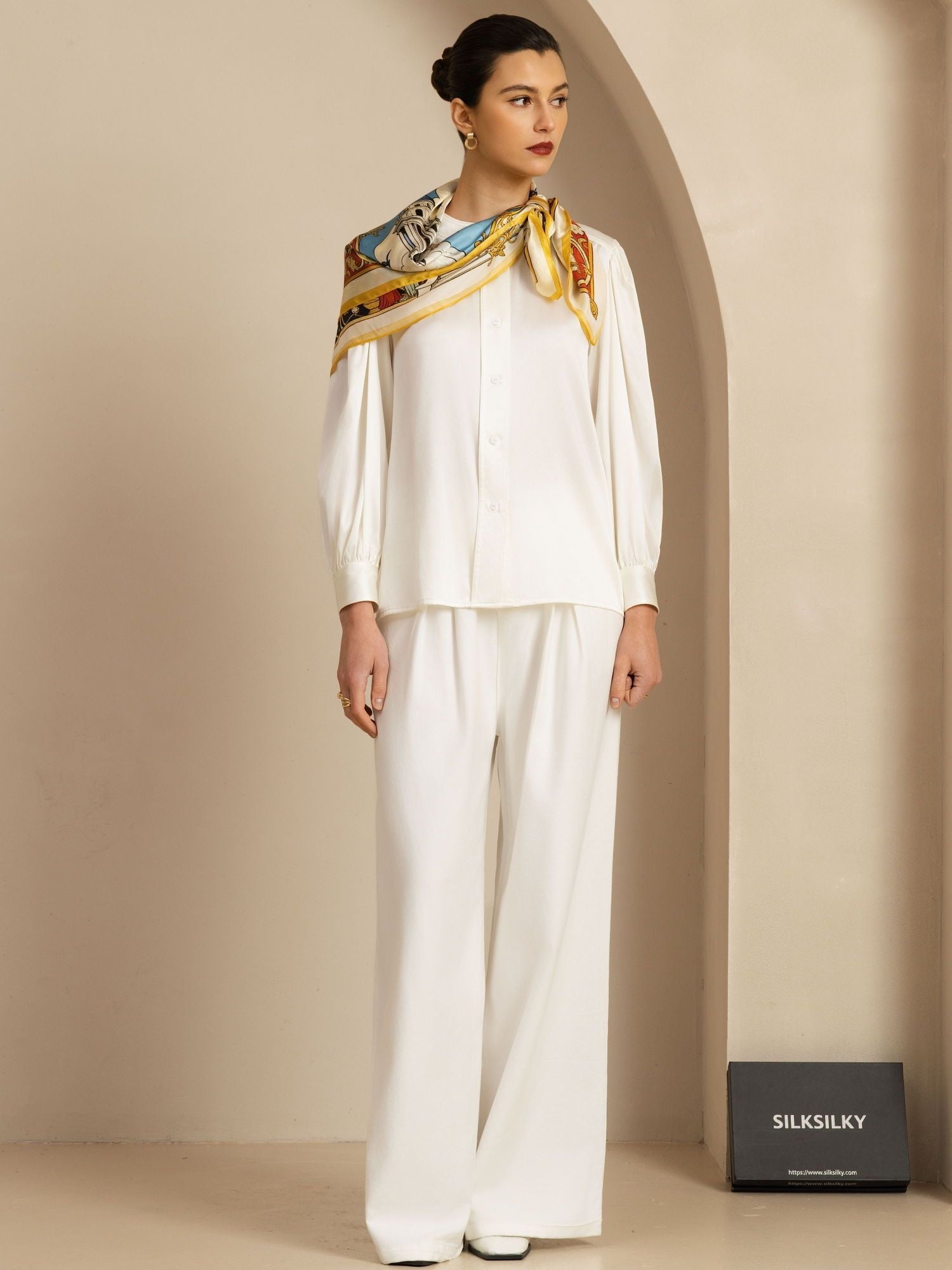 [P107] SilkSilky-SE Pure Silk Scarf 005