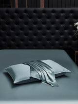 [Gråblå] SilkSilky-SE 22Momme Rent Silke Pillowcase 002