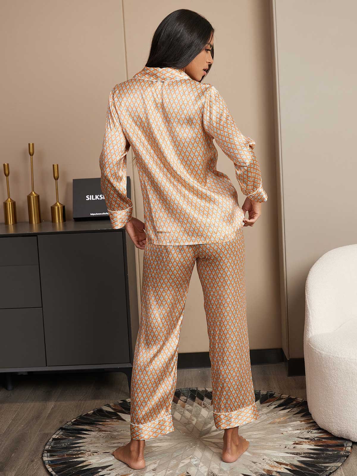 SilkSilky SE Rent Silke Lång Ärm Womens Pajamas Multi 002